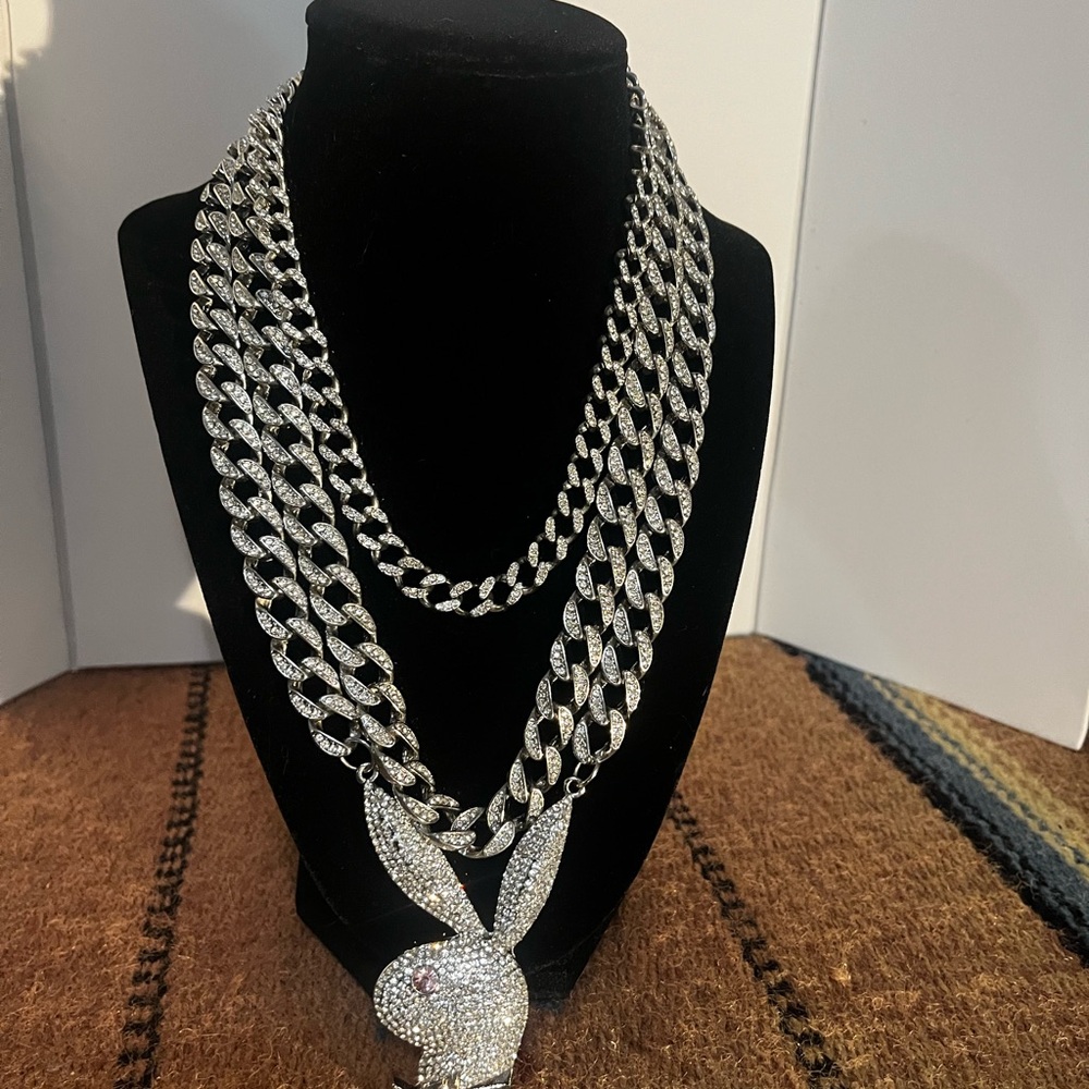 Spencer’s CZ Playboy 3pc Necklace